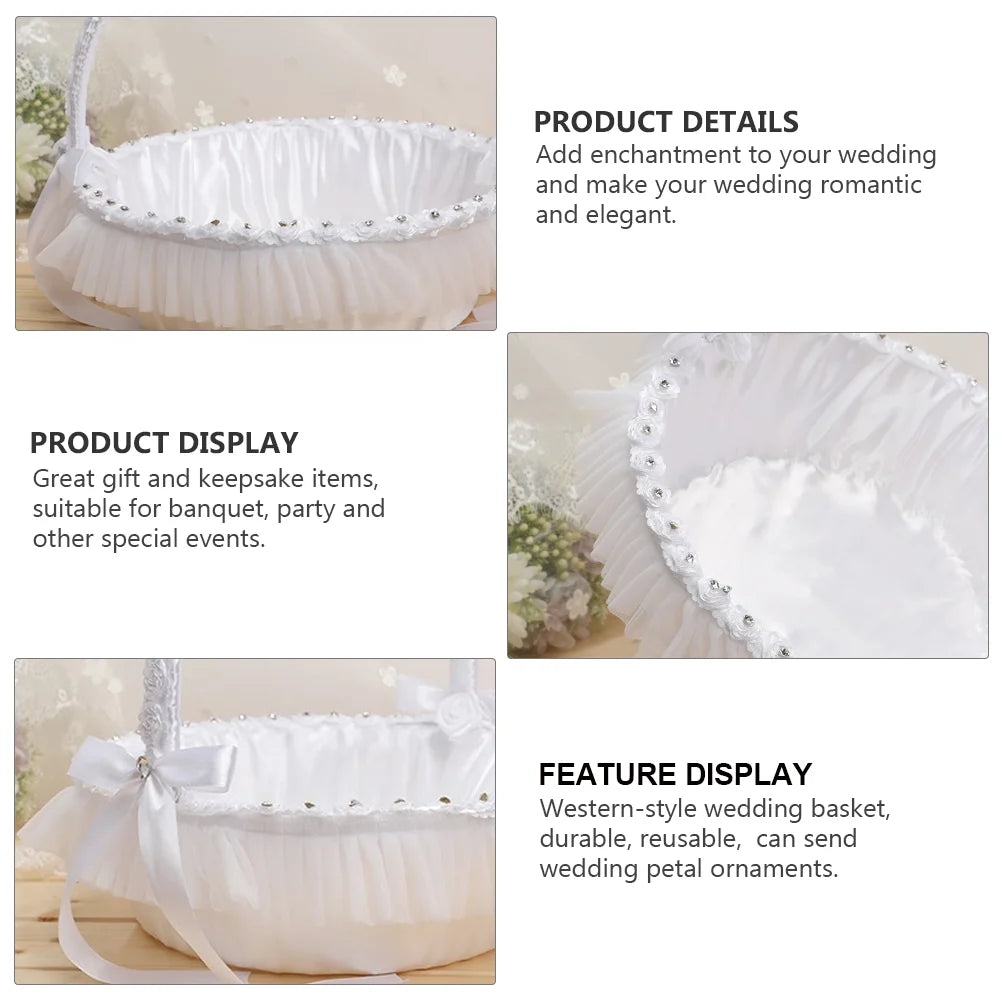 Paniers de fleurs en dentelle pour mariage, élégance romantique