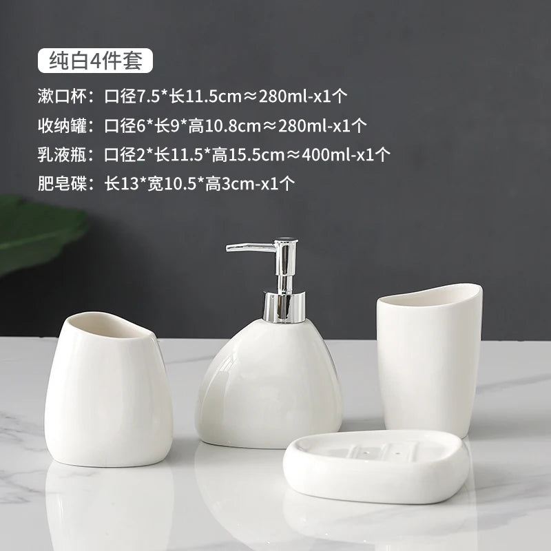 Set d'accessoires de salle de bains en céramique chinoise élégante
