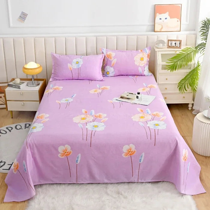 Draps de Lit Fleuri Réactifs pour Lit Double, Simple, Queen, King