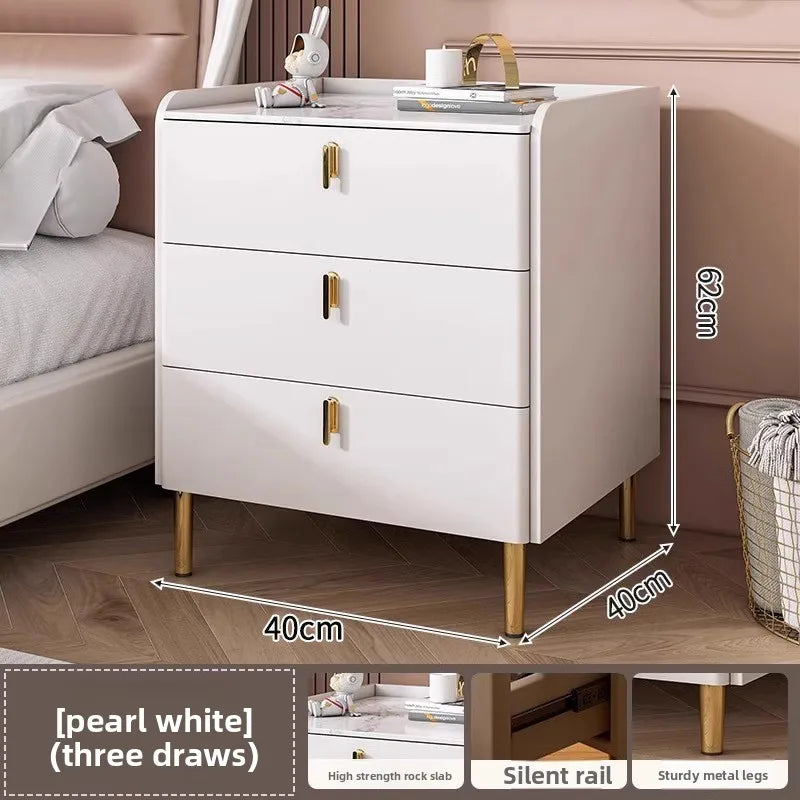 Table de chevet multifonctionnelle avec 3 tiroirs pour chambre