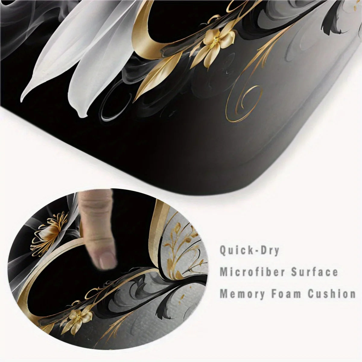 Tapis de bain élégant en cœur avec housse et antidérapant