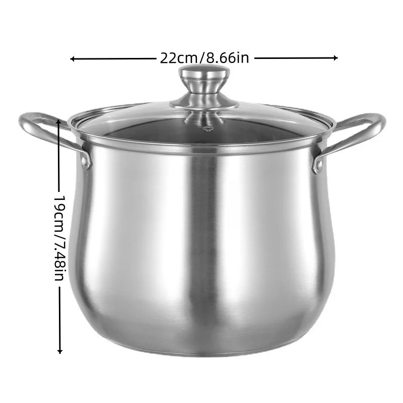 Grand pot en inox pour soupes et ragoûts - Durable et facile à nettoyer