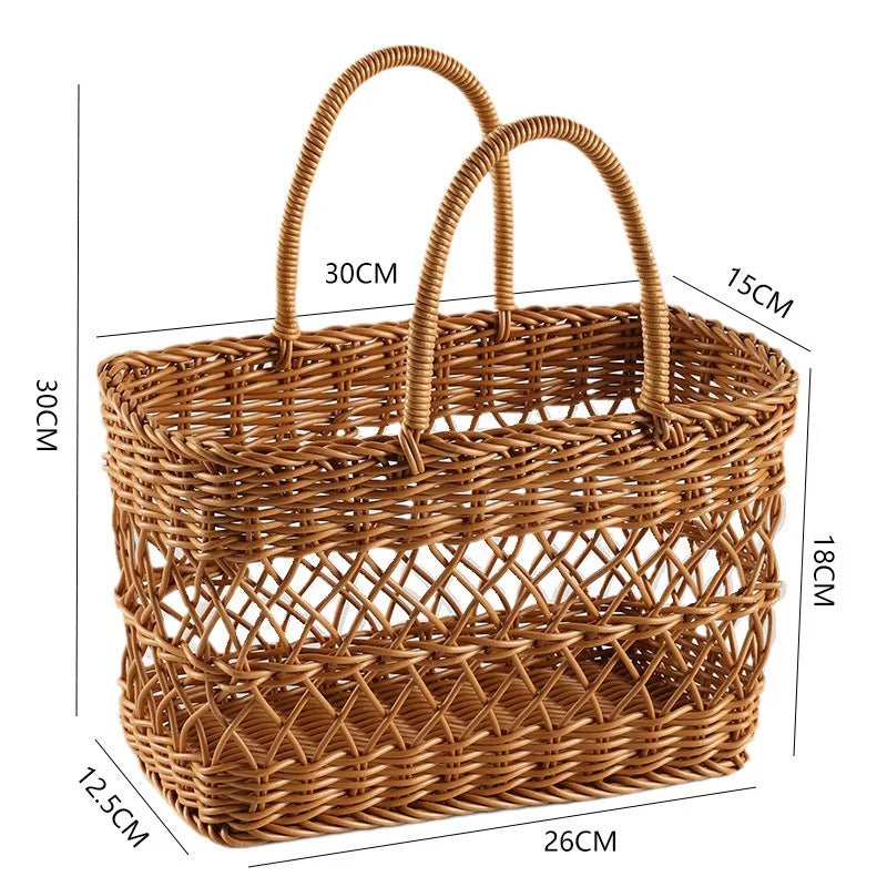 Panier tissé en rotin : luxe pour pique-nique et rangement