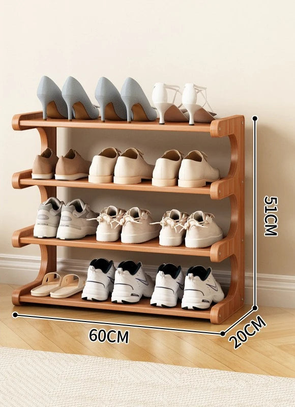 Étagère à chaussures en bois multi-niveaux pour rangement pratique