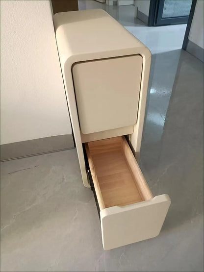 Table de chevet en bois massif avec 2 tiroirs - Design minimaliste