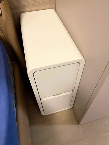 Table de chevet en bois massif avec 2 tiroirs - Design minimaliste