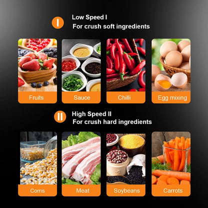 Broyeur Électrique 2L/5L en Acier Inox - Hachoir et Slicer Cuisine