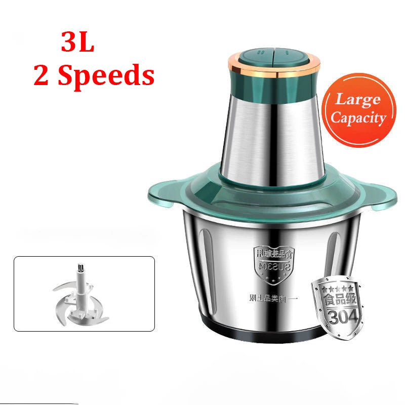 Broyeur Électrique 2L/5L en Acier Inox - Hachoir et Slicer Cuisine