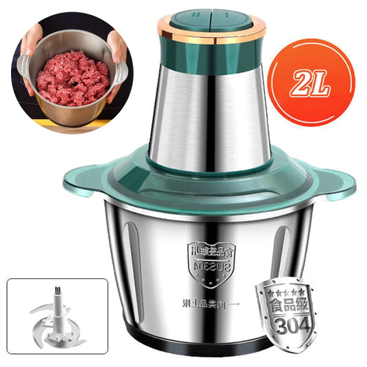 Broyeur Électrique 2L/5L en Acier Inox - Hachoir et Slicer Cuisine