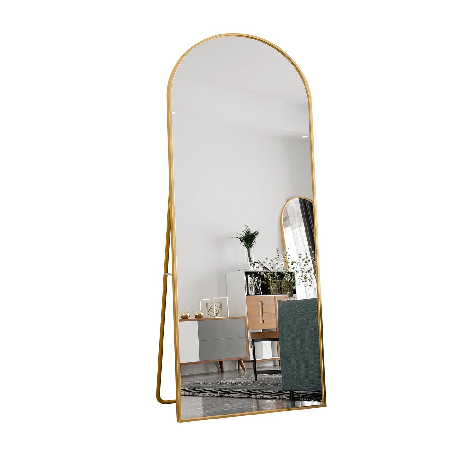 Miroir incurvé HD 180x80cm avec cadre doré en aluminium