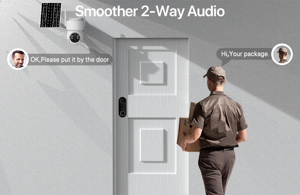 Caméra IP Solaire PTZ 4MP WiFi - Zoom 6X, Surveillance Extérieure 1080P