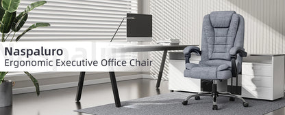 Chaise de Bureau Ergonomique Naspaluro en Cuir PU - Dossier Haut Pivotant