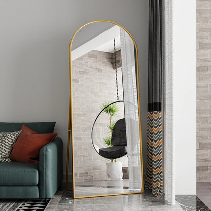 Miroir incurvé HD 180x80cm avec cadre doré en aluminium