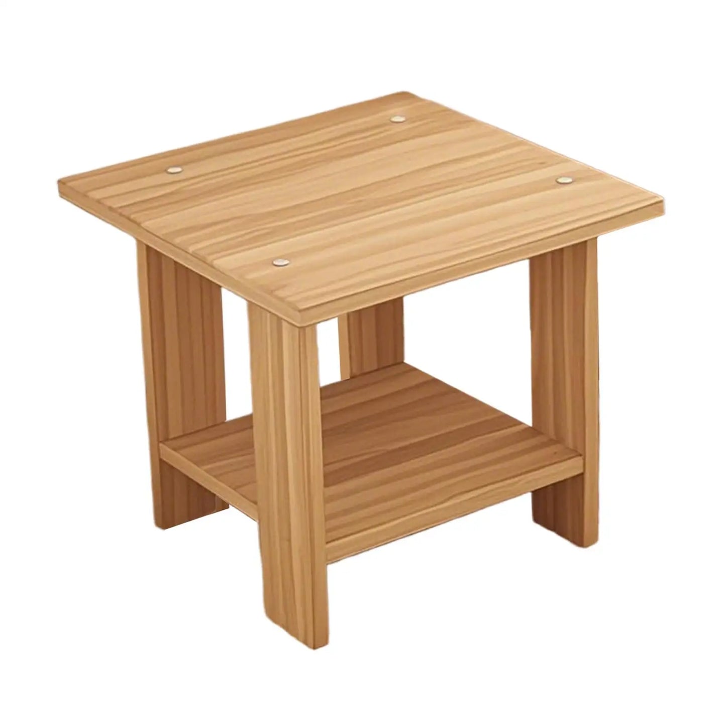 Table de chevet en bois massif à double couche - Meuble moderne