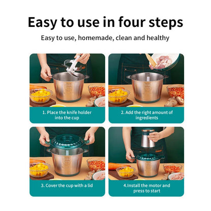 Broyeur Électrique 2L/5L en Acier Inox - Hachoir et Slicer Cuisine