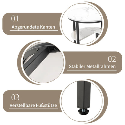 Tables basses 2 en 1 modernes avec rangement - Style marbre