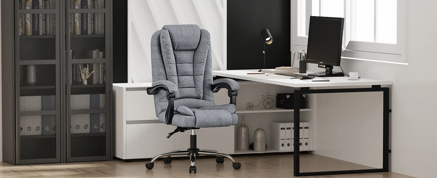 Chaise de Bureau Ergonomique Naspaluro en Cuir PU - Dossier Haut Pivotant