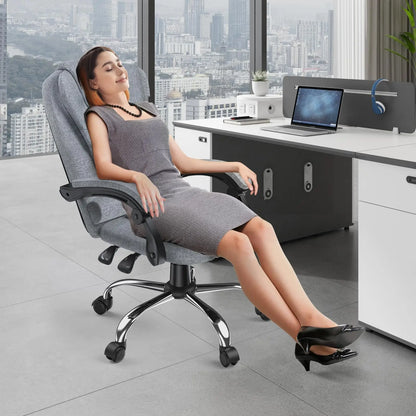 Chaise de Bureau Ergonomique Naspaluro en Cuir PU - Dossier Haut Pivotant