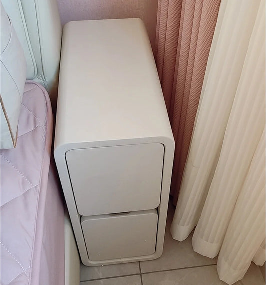 Table de chevet en bois massif avec 2 tiroirs - Design minimaliste