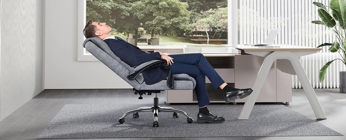 Chaise de Bureau Ergonomique Naspaluro en Cuir PU - Dossier Haut Pivotant