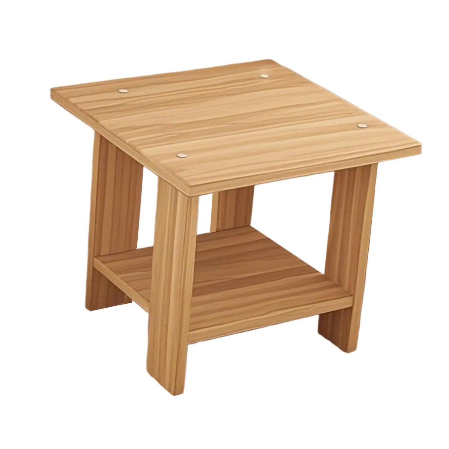 Table de chevet en bois massif à double couche - Meuble moderne