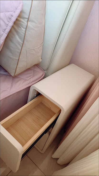 Table de chevet en bois massif avec 2 tiroirs - Design minimaliste