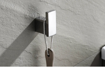 Accessoires de Salle de Bain en Acier Inoxydable - Set Étagère & Crochets