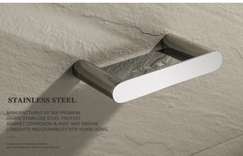 Accessoires de Salle de Bain en Acier Inoxydable - Set Étagère & Crochets