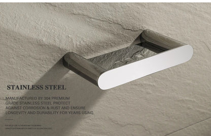 Accessoires de Salle de Bain en Acier Inoxydable - Set Étagère & Crochets