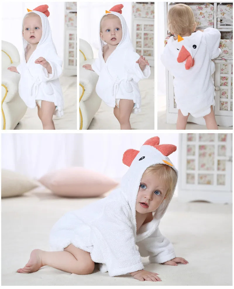 Robe de bain en coton pour bébé : peignoir doux et pyjama