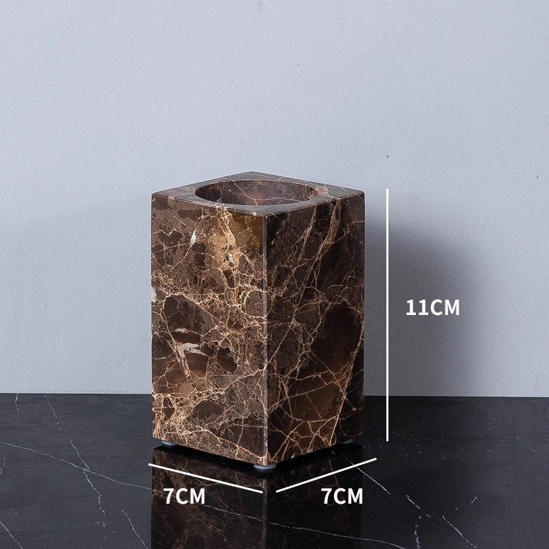 Porte-brosse à dents en marbre foncé - Luxe Regina Dish HOSet