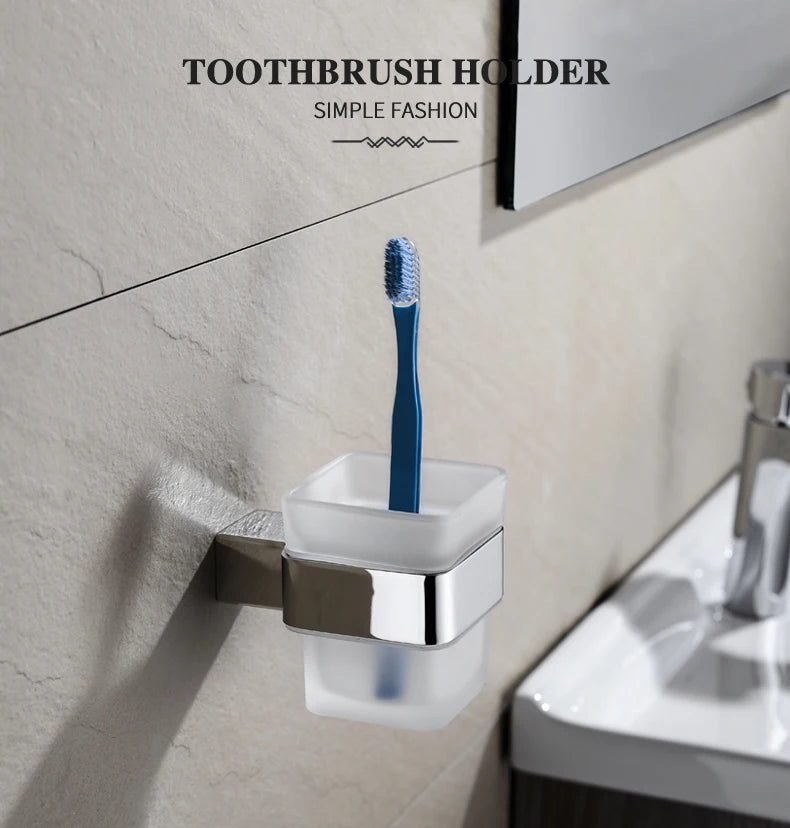 Accessoires de Salle de Bain en Acier Inoxydable - Set Étagère & Crochets