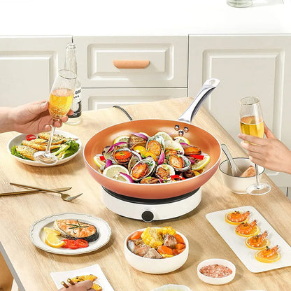 Poêle à frire en cuivre antiadhésive - 8/10/12 pouces pour toutes cuissons