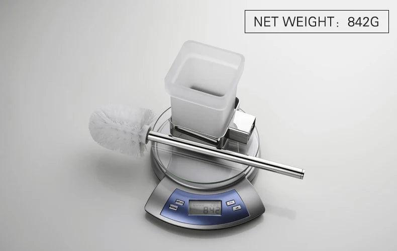 Accessoires de Salle de Bain en Acier Inoxydable - Set Étagère & Crochets