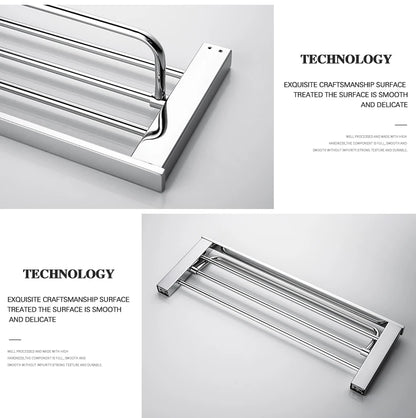 Accessoires de Salle de Bain en Acier Inoxydable - Set Étagère & Crochets