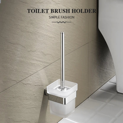 Accessoires de Salle de Bain en Acier Inoxydable - Set Étagère & Crochets