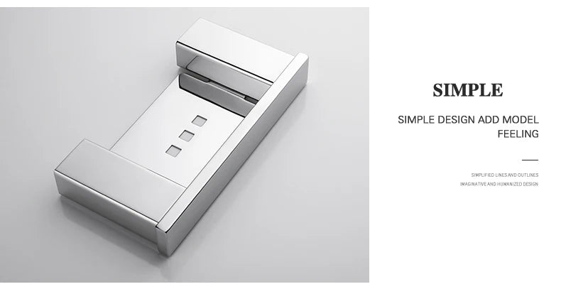 Accessoires de Salle de Bain en Acier Inoxydable - Set Étagère & Crochets