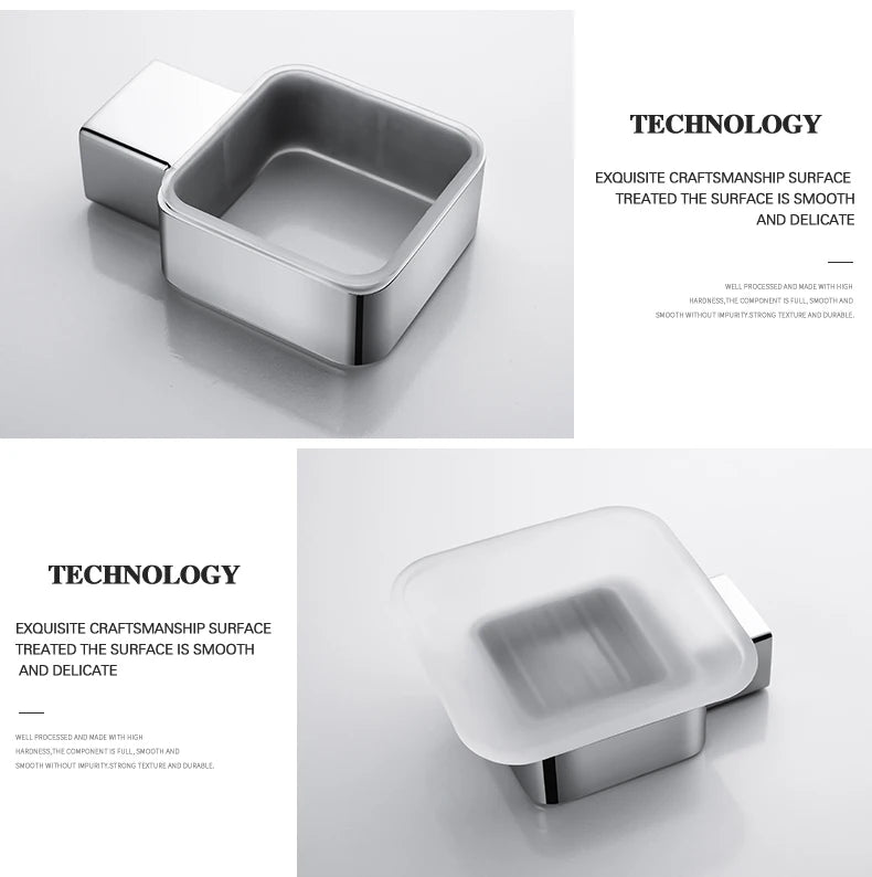 Accessoires de Salle de Bain en Acier Inoxydable - Set Étagère & Crochets