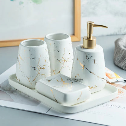 Ensemble de salle de bain en céramique marbre noir - Luxe créatif