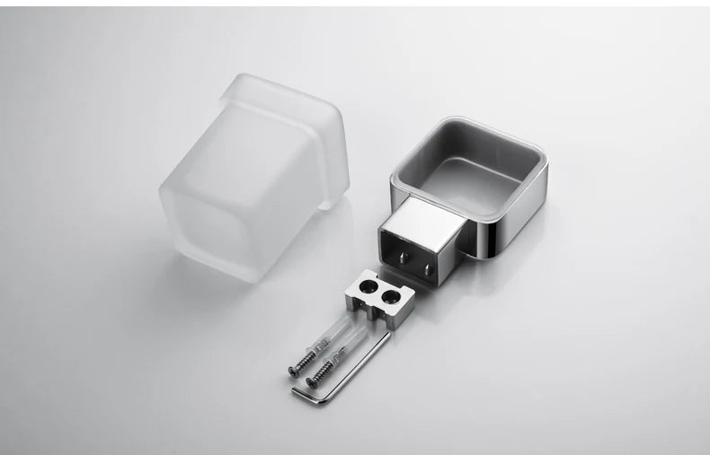 Accessoires de Salle de Bain en Acier Inoxydable - Set Étagère & Crochets