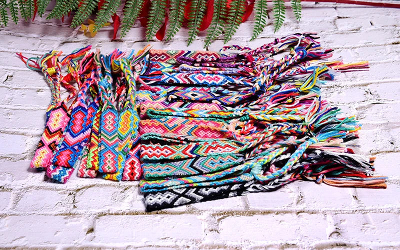 Bracelet d'amitié macramé femme - 20 pièces couleur aléatoire