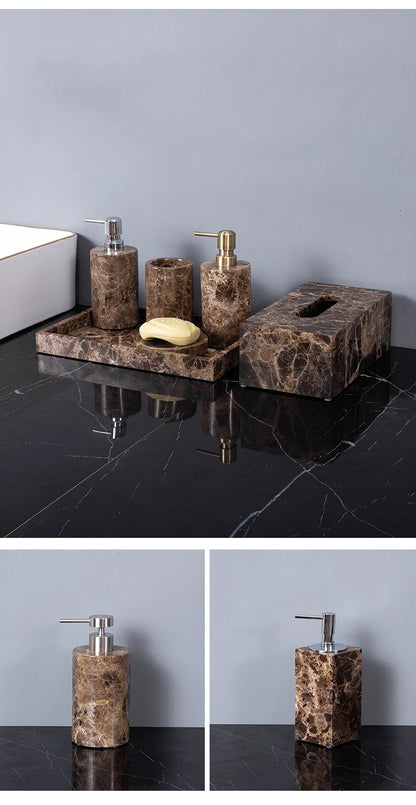 Porte-brosse à dents en marbre foncé - Luxe Regina Dish HOSet