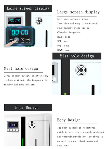 Diffuseur d'Arôme Mural 160ML avec Ventilateur pour Grand Espace