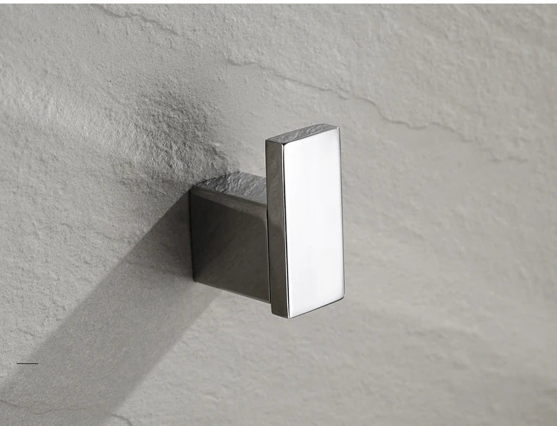 Accessoires de Salle de Bain en Acier Inoxydable - Set Étagère & Crochets