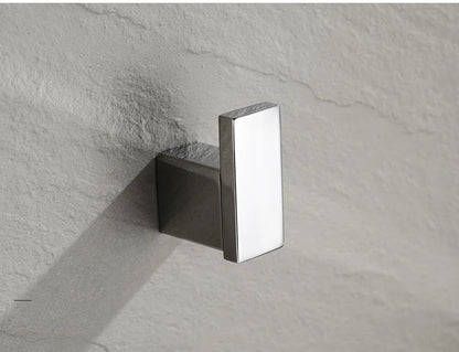 Accessoires de Salle de Bain en Acier Inoxydable - Set Étagère & Crochets