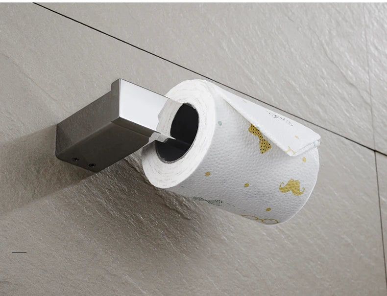 Accessoires de Salle de Bain en Acier Inoxydable - Set Étagère & Crochets