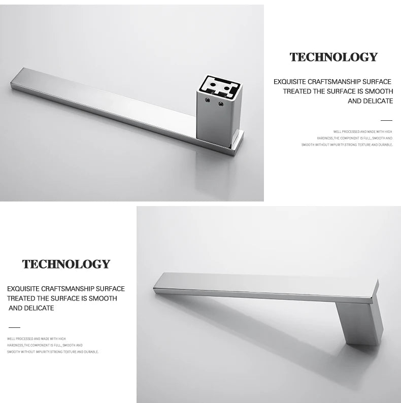 Accessoires de Salle de Bain en Acier Inoxydable - Set Étagère & Crochets