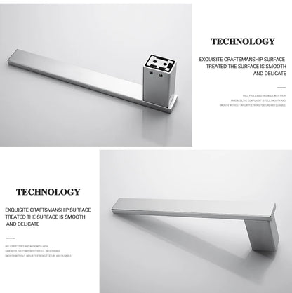 Accessoires de Salle de Bain en Acier Inoxydable - Set Étagère & Crochets