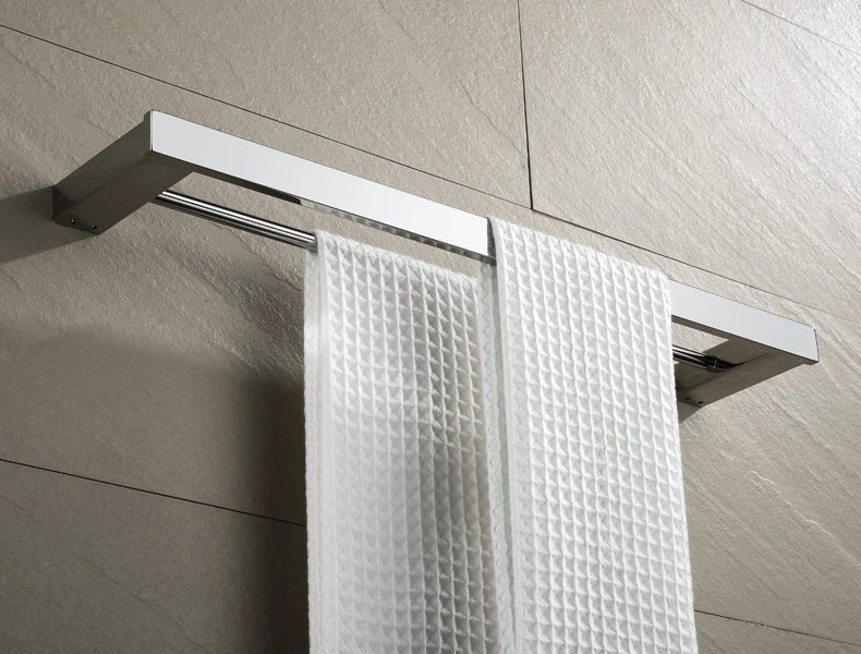 Accessoires de Salle de Bain en Acier Inoxydable - Set Étagère & Crochets