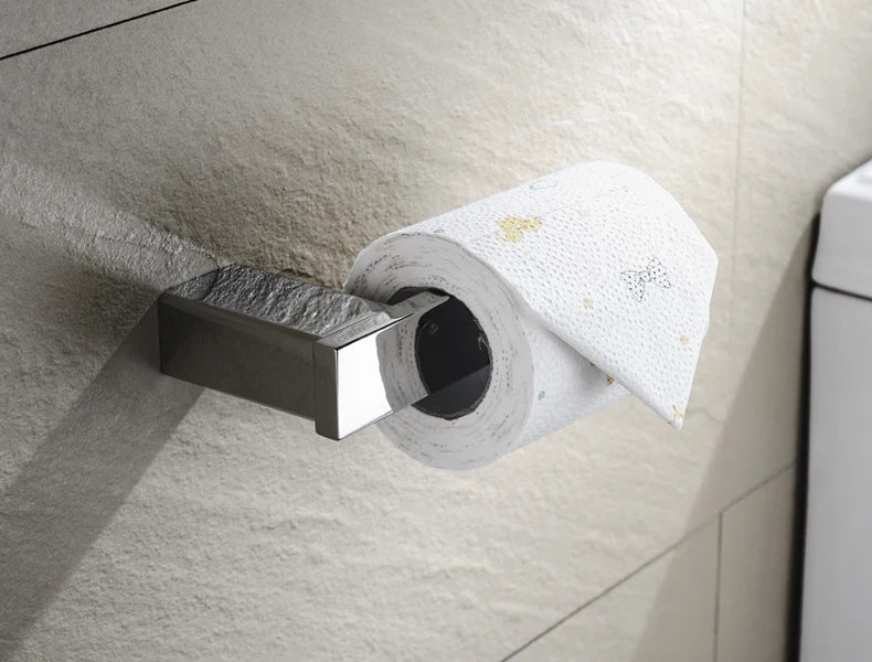 Accessoires de Salle de Bain en Acier Inoxydable - Set Étagère & Crochets